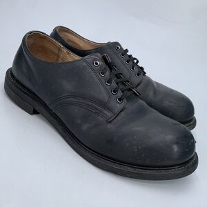 Vintage Work America 14c Steel Toe Black Leather Lace Up Work Shoes Sz 10.5(HF2)
